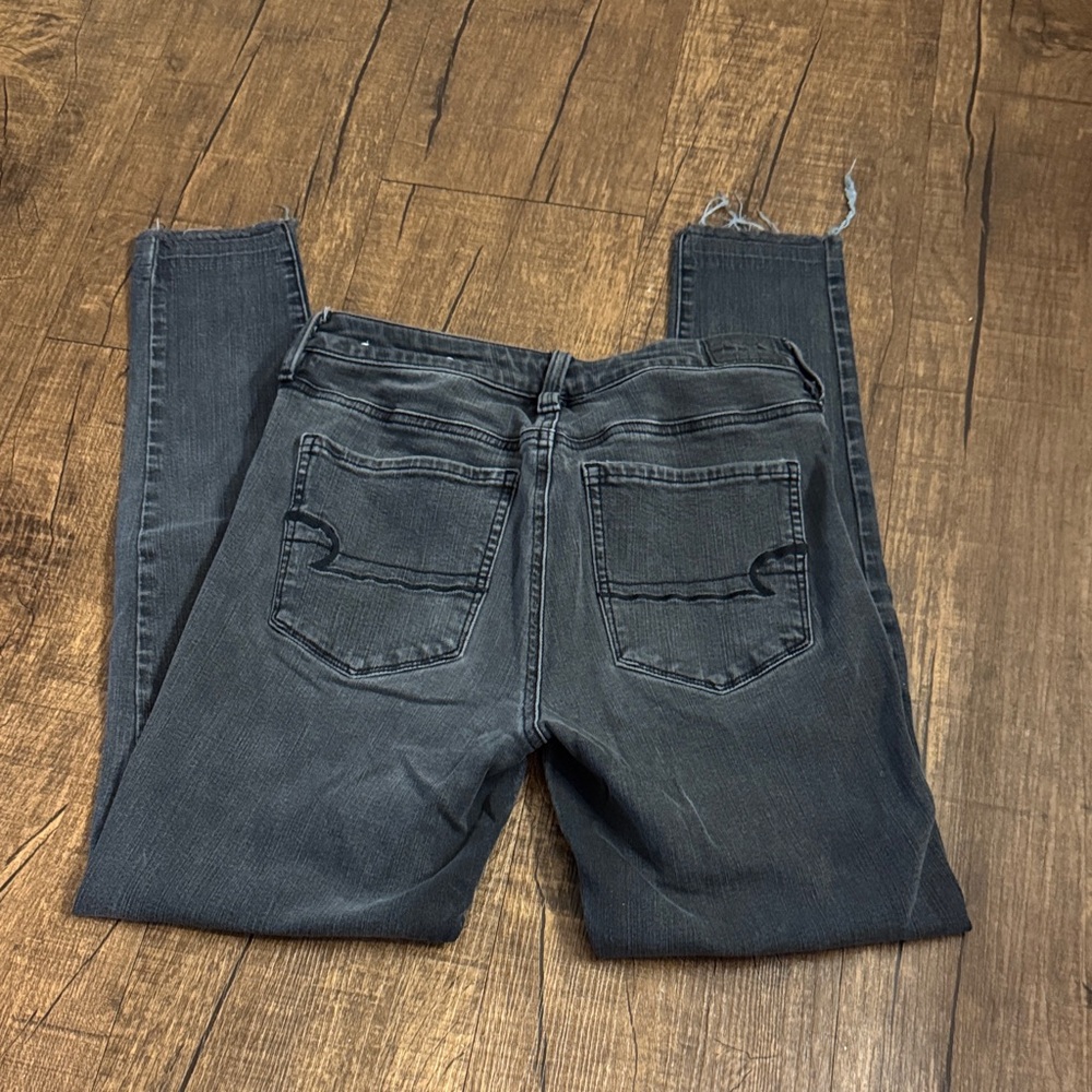 American Eagle Outfitters Dark Gray Skinny Jeans - Picture 3 of 5
